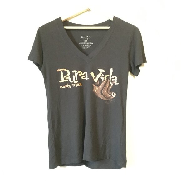 Mar. C Black Bamboo Pura Vida Sloth Tourist Tee - Picture 3 of 12
